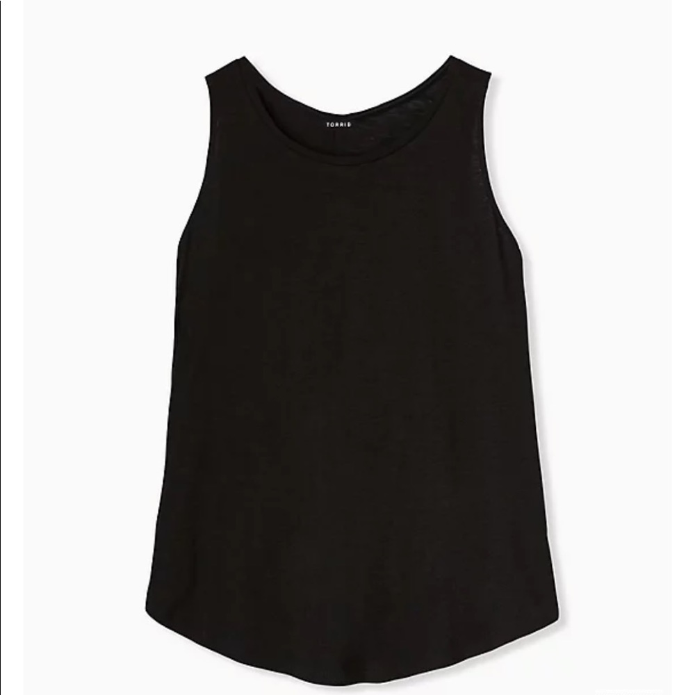 Torrid BLACK HERITAGE SLUB CLASSIC FIT CREW TANK